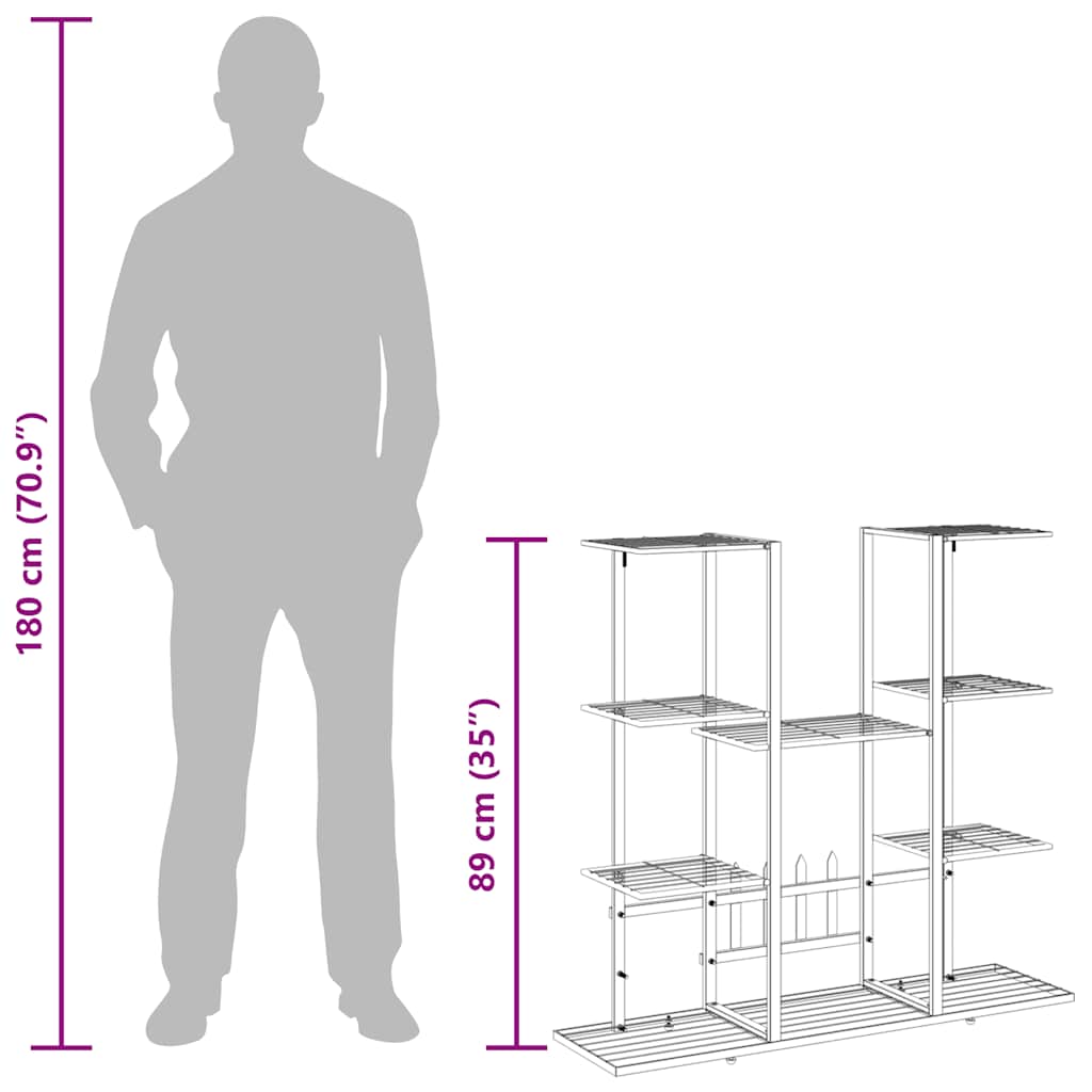 Portafiori 94,5x25x89 cm Ferro Bianco 343120
