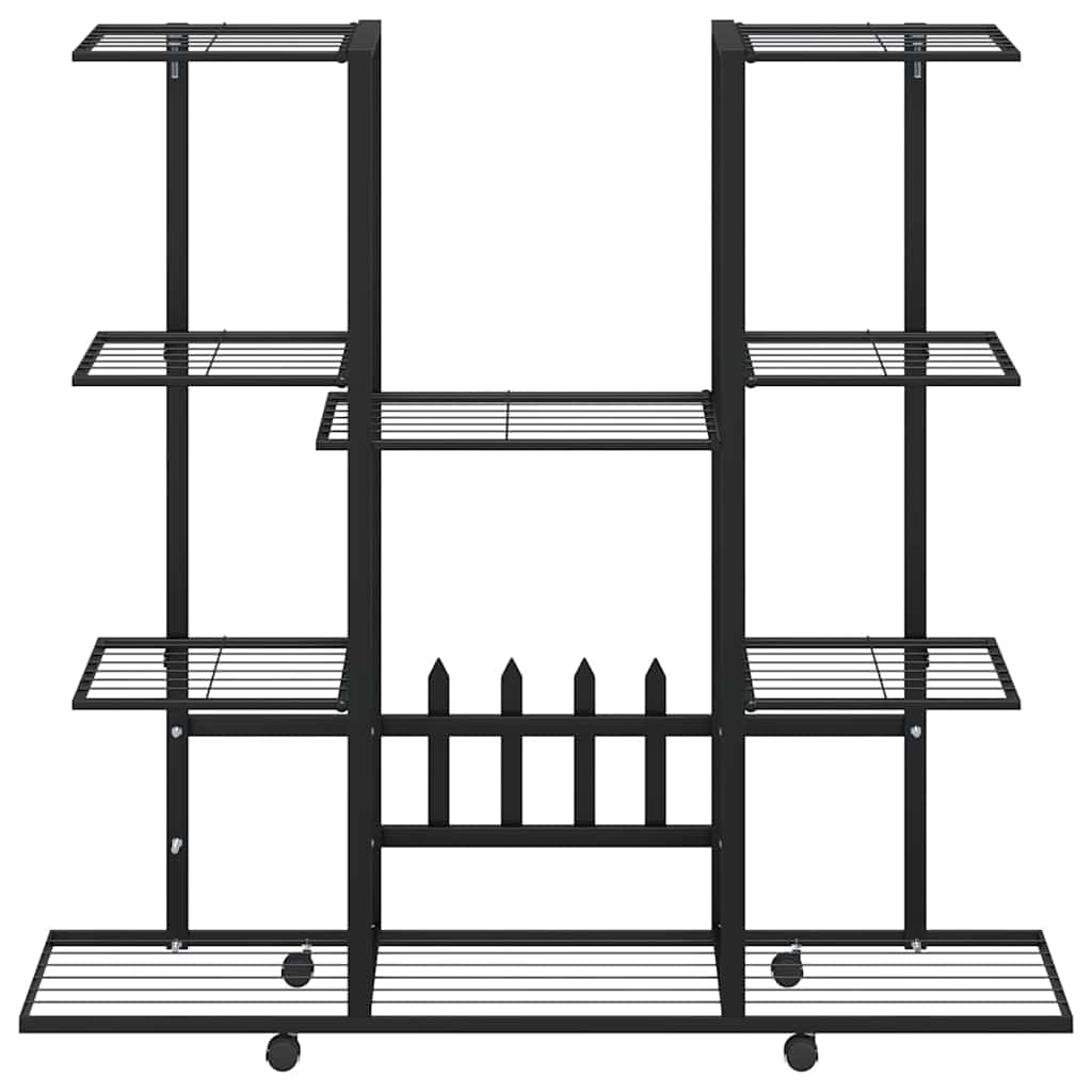 Portafiori con Ruote 94,5x24,5x91,5 cm Ferro Nero 343121