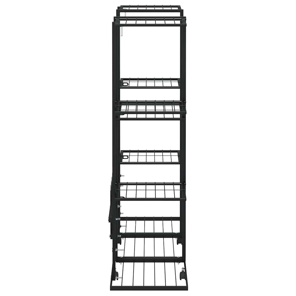 Portafiori con Ruote 94,5x24,5x91,5 cm Ferro Nero 343121