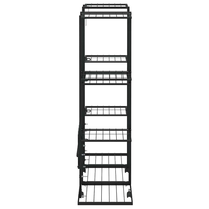 Portafiori con Ruote 94,5x24,5x91,5 cm Ferro Nero 343121