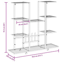 Portafiori con Ruote 94,5x24,5x91,5 cm Ferro Nero 343121
