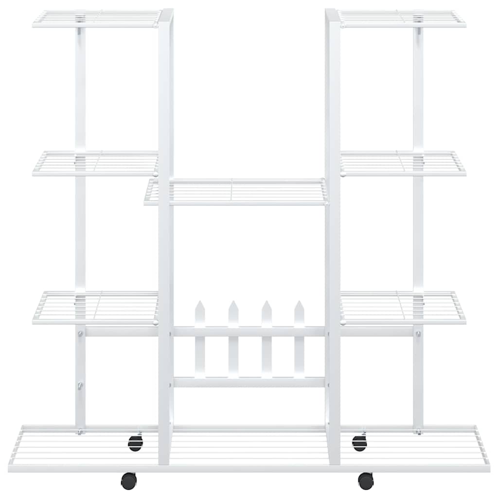 Portafiori con Ruote 94,5x24,5x91,5 cm Ferro Bianco 343122