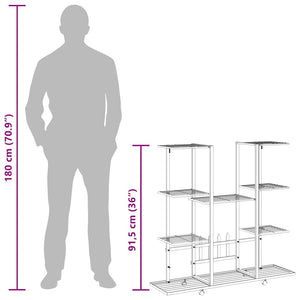 Portafiori con Ruote 94,5x24,5x91,5 cm Ferro Bianco 343122