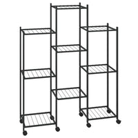 Portafiori con Ruote 83x25x103,5 cm Ferro Nero 343124