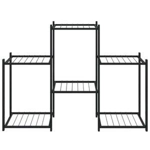 Portafiori-Supporto per Piante-Rastrelliera per Fiori 83x25x60 cm Ferro Nero