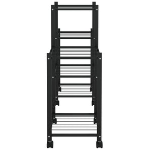 Portafiori con Ruote 83x25x63,5 cm Ferro Nero cod mxl 77695