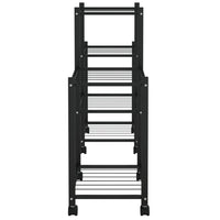 Portafiori con Ruote 83x25x63,5 cm Ferro Nero 343126