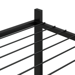 Portafiori con Ruote-Supporto per Piante Mobile-Rastrelliera per Fiori 83x25x63,5 cm Ferro Nero