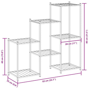 Portafiori 83x25x80 cm Nero in Ferro 343129