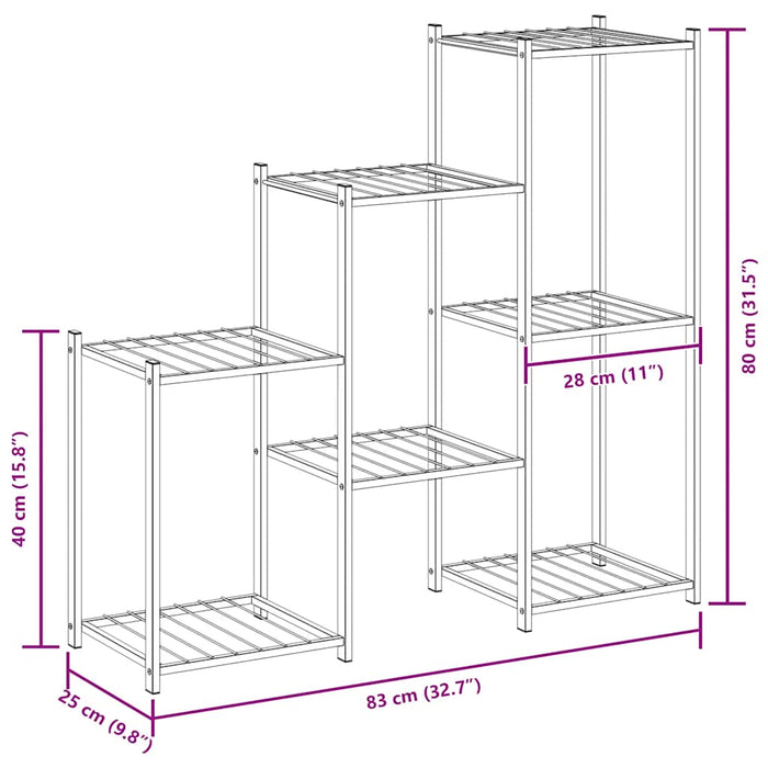 Portafiori 83x25x80 cm Nero in Ferro 343129