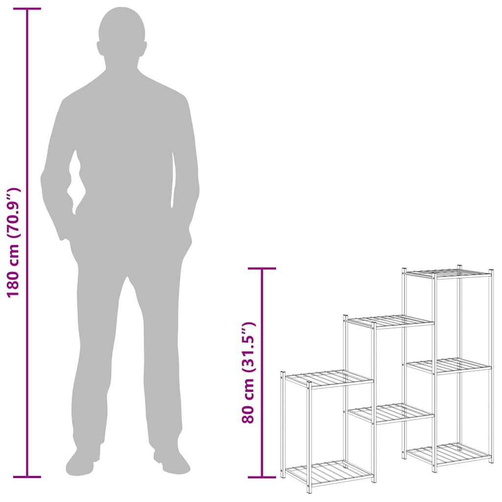 Portafiori 83x25x80 cm Nero in Ferro 343129