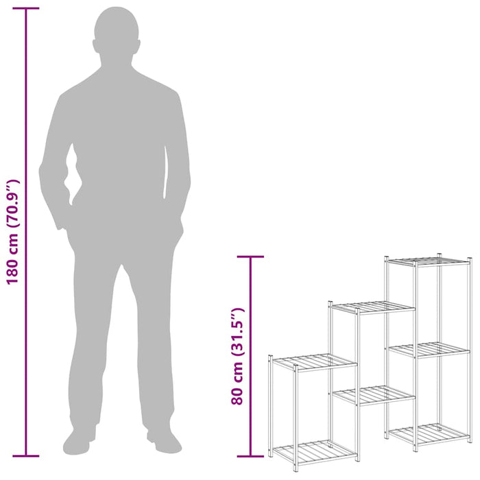 Portafiori 83x25x80 cm Nero in Ferro 343129