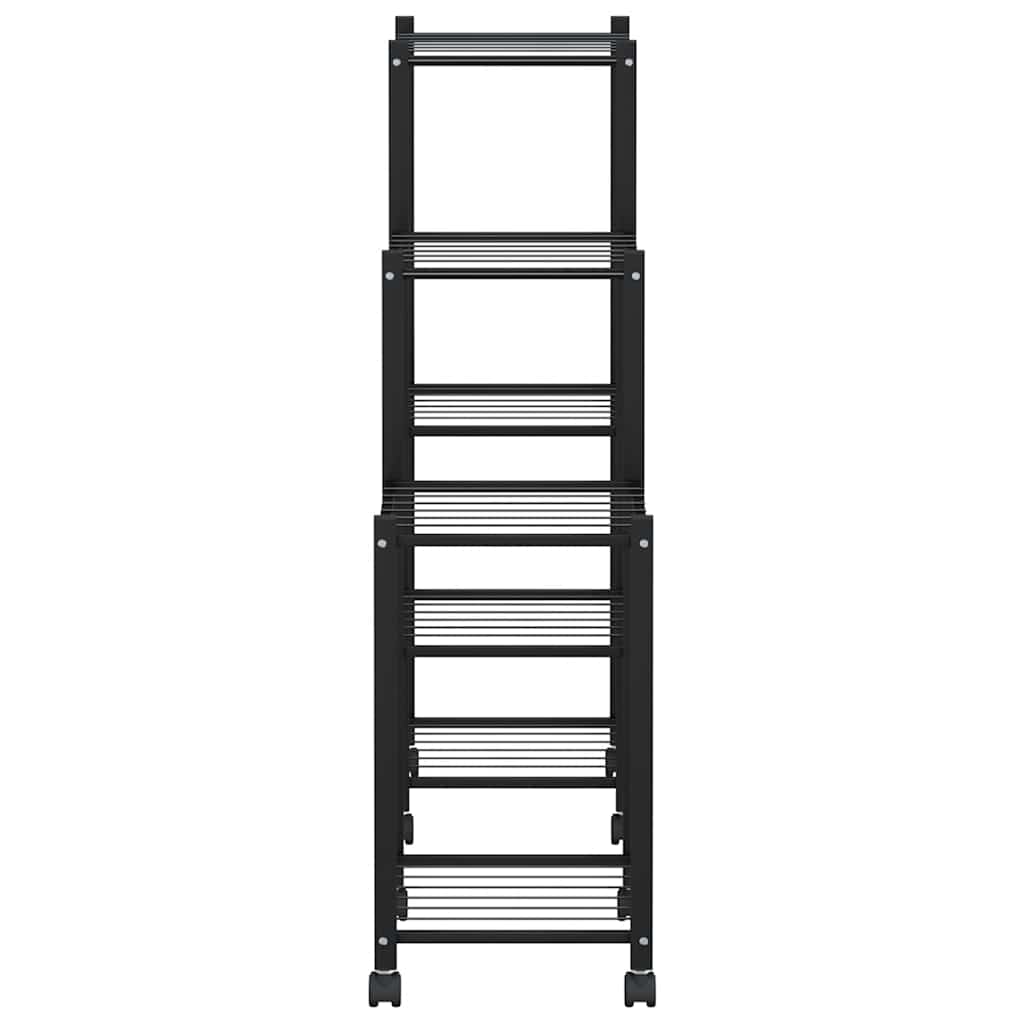 Portafiori con Ruote 83x25x83,5 cm Ferro Nero 343130