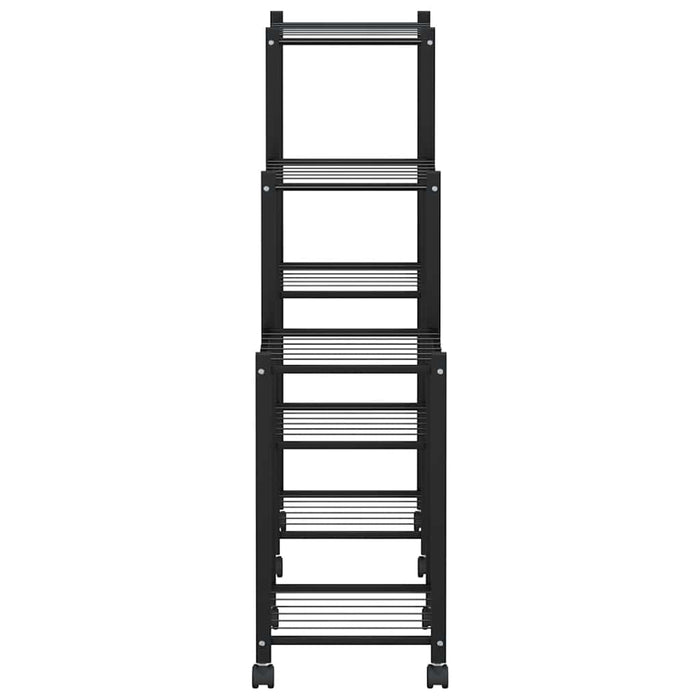 Portafiori con Ruote 83x25x83,5 cm Ferro Nero 343130