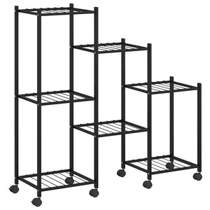 Portafiori con Ruote 83x25x83,5 cm Ferro Nero 343130