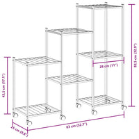 Portafiori con Ruote 83x25x83,5 cm Ferro Nero 343130