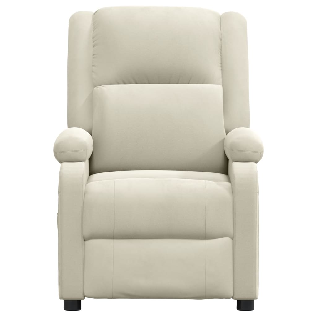 Poltrona Massaggiante Elettrica Crema in Velluto 3098413