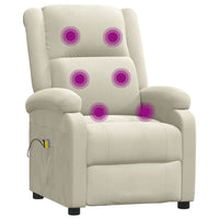 Poltrona Massaggiante Elettrica Crema in Velluto 3098413