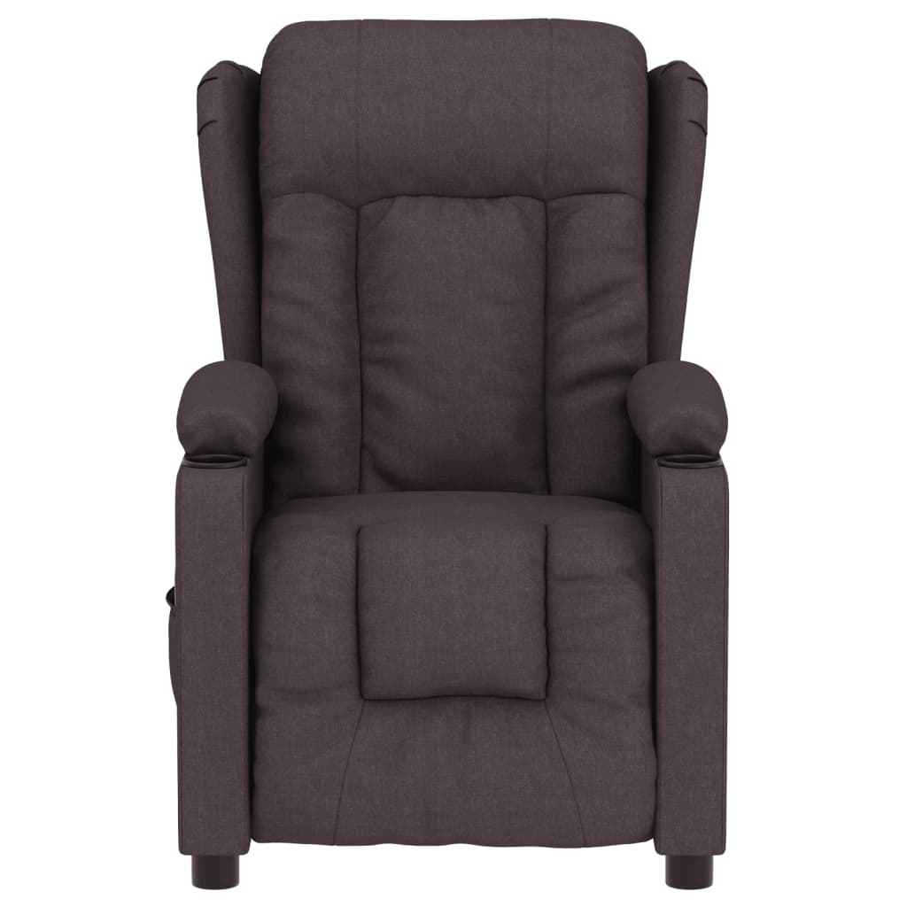 Poltrona Massaggio Reclinabile Elettrica Marrone Scuro Tessuto cod mxl 32186
