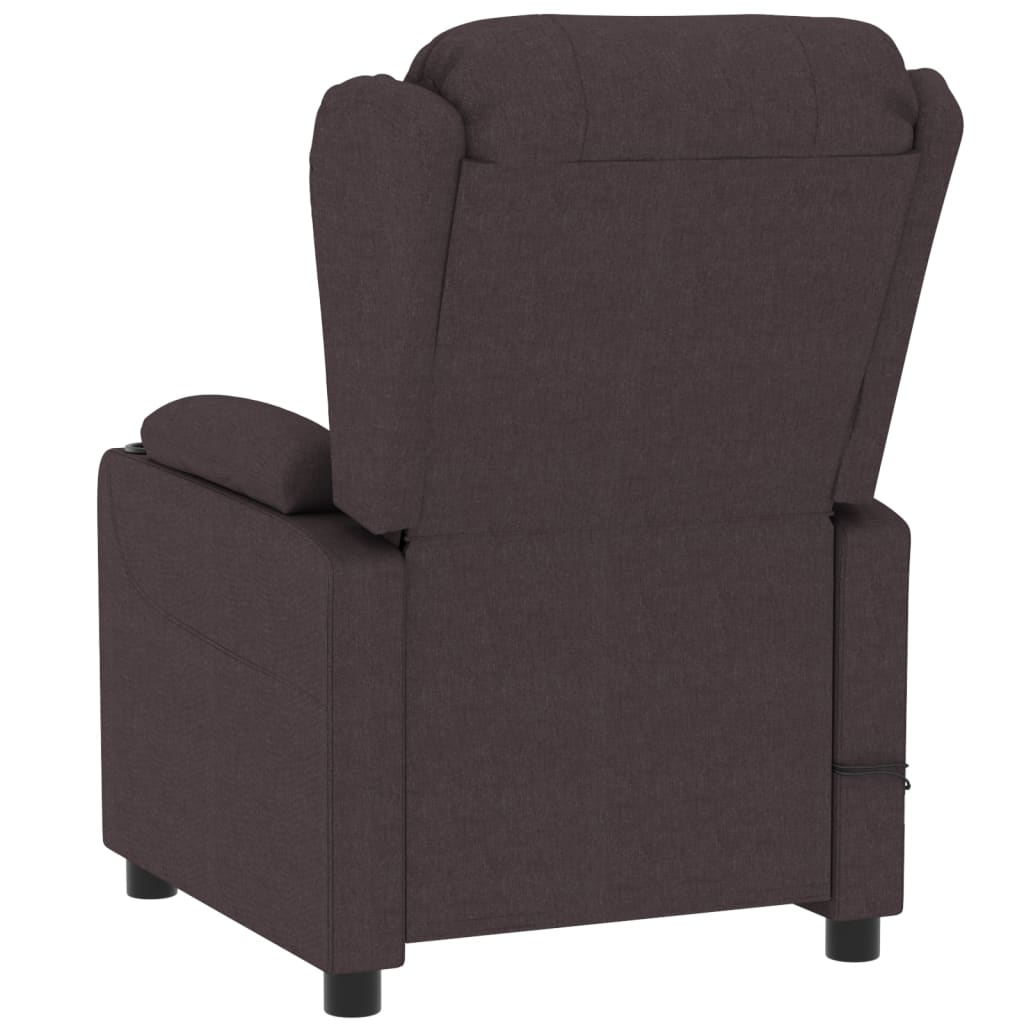 Poltrona Massaggio Reclinabile Elettrica Marrone Scuro Tessuto cod mxl 32186