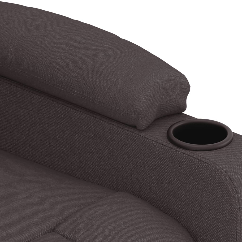 Poltrona Massaggio Reclinabile Elettrica Marrone Scuro Tessuto cod mxl 32186