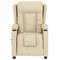Poltrona Massaggiante Elettrica Crema in Tessuto