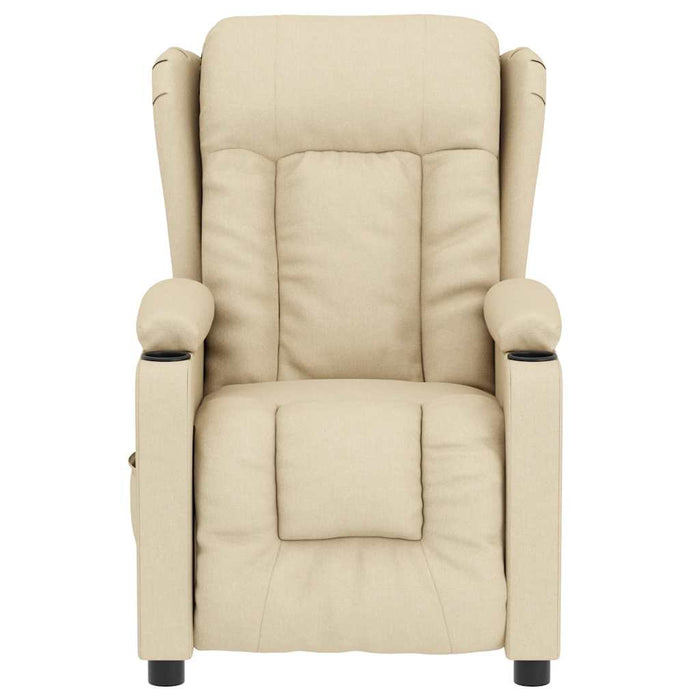 Poltrona Massaggiante Elettrica Crema in Tessuto