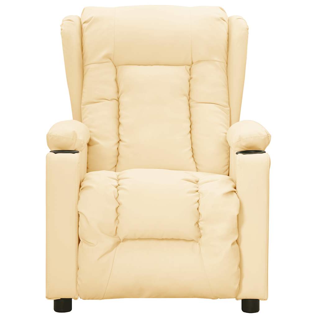 Poltrona Massaggiante Elettrica Crema Similpelle 3098811