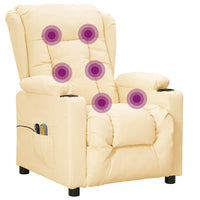 Poltrona Massaggiante Elettrica Crema Similpelle 3098811