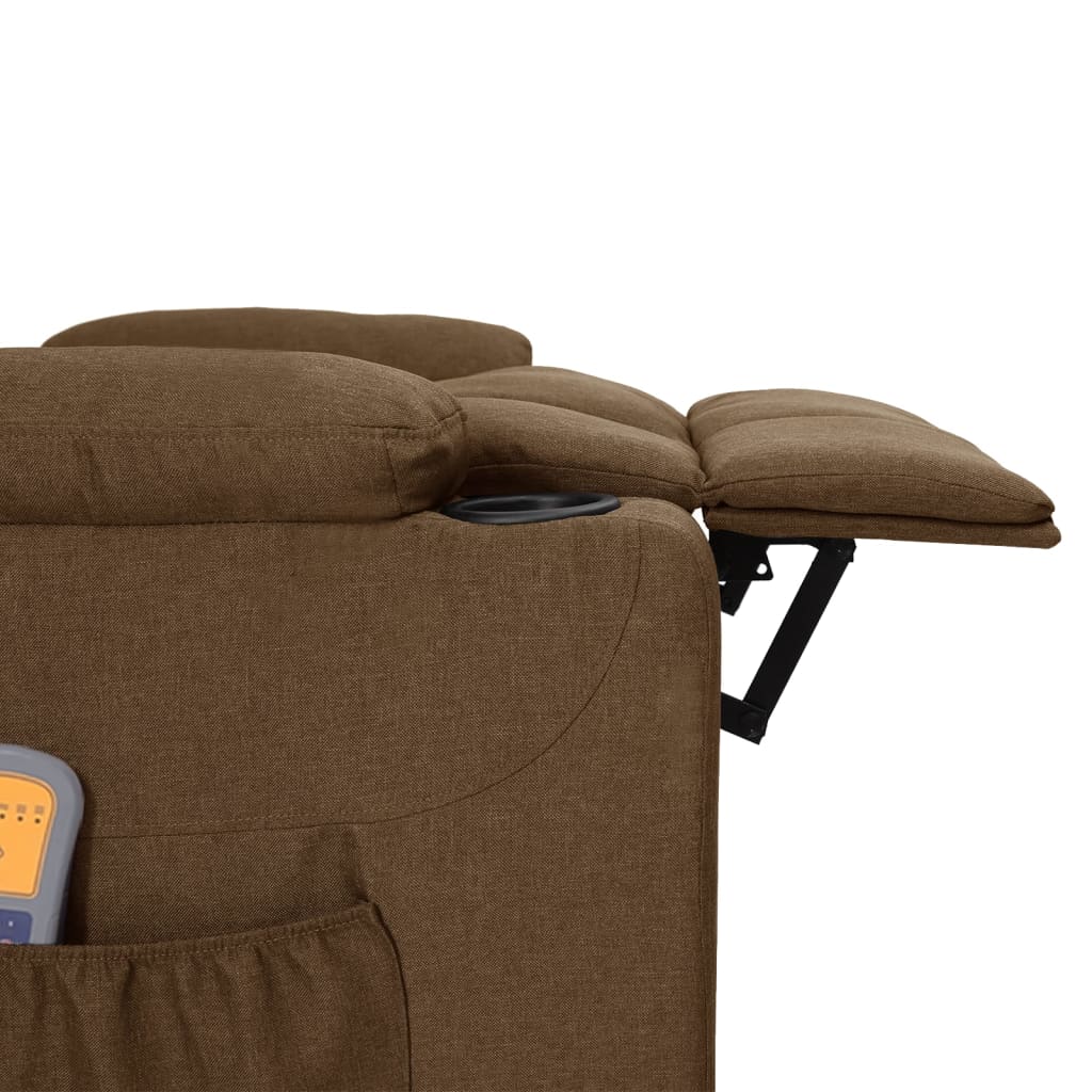Poltrona Elettrica Massaggiante Reclinabile Marrone in Tessuto cod mxl 56254