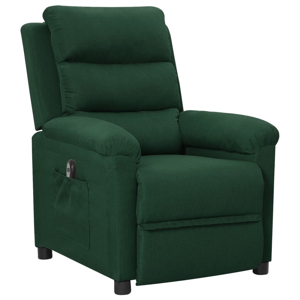 Poltrona Elettrica Reclinabile Verde Scuro in Tessuto 3098969