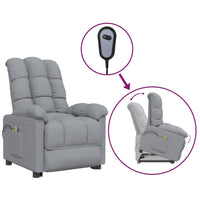 Poltrona Alzapersona Massaggiante Grigio Chiaro Tessuto 3100352