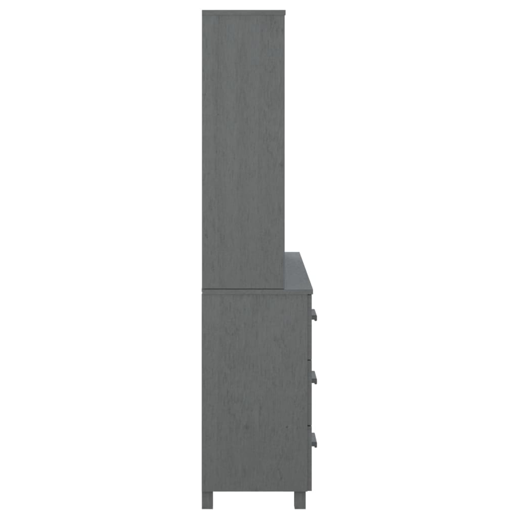 Credenza HAMAR in Legno Massello di Pino Grigio Scuro 3100924