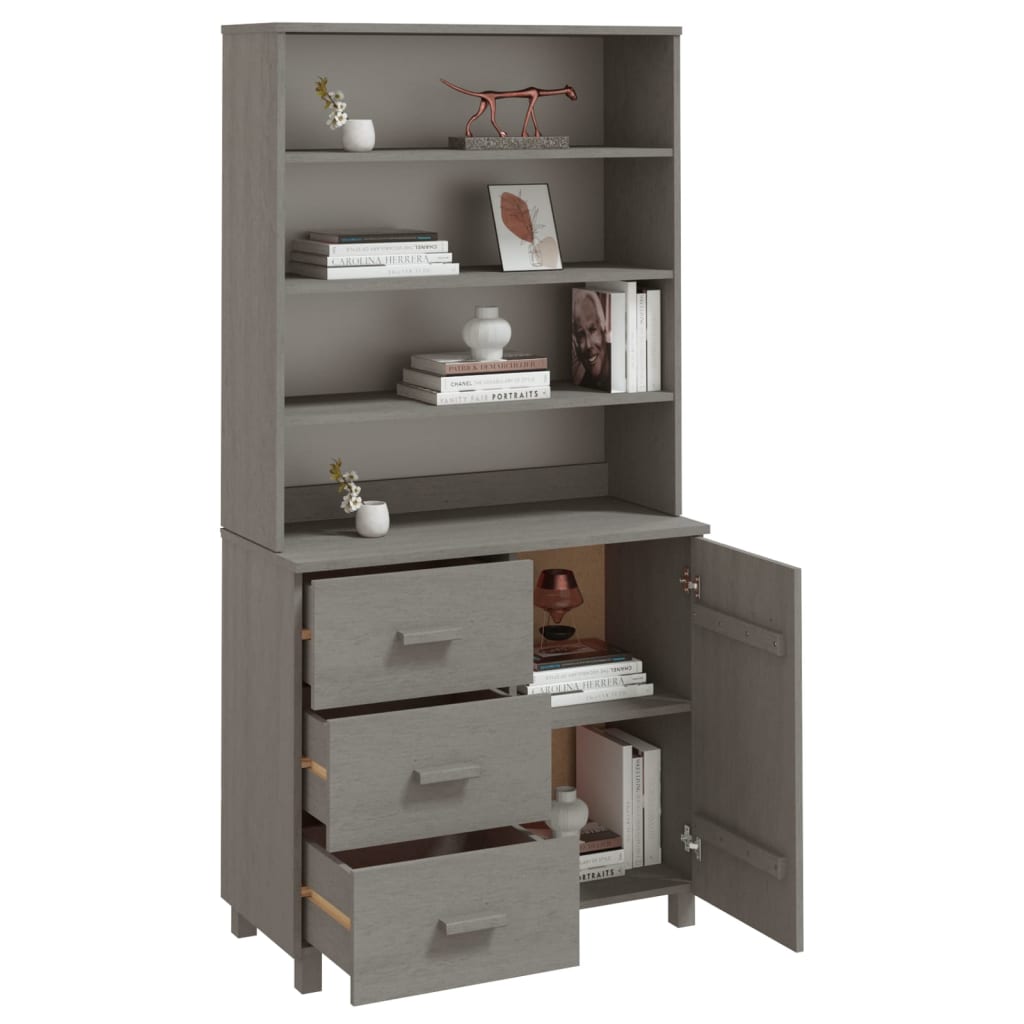 Credenza HAMAR in Legno Massello di Pino Grigio Chiaro 3100925