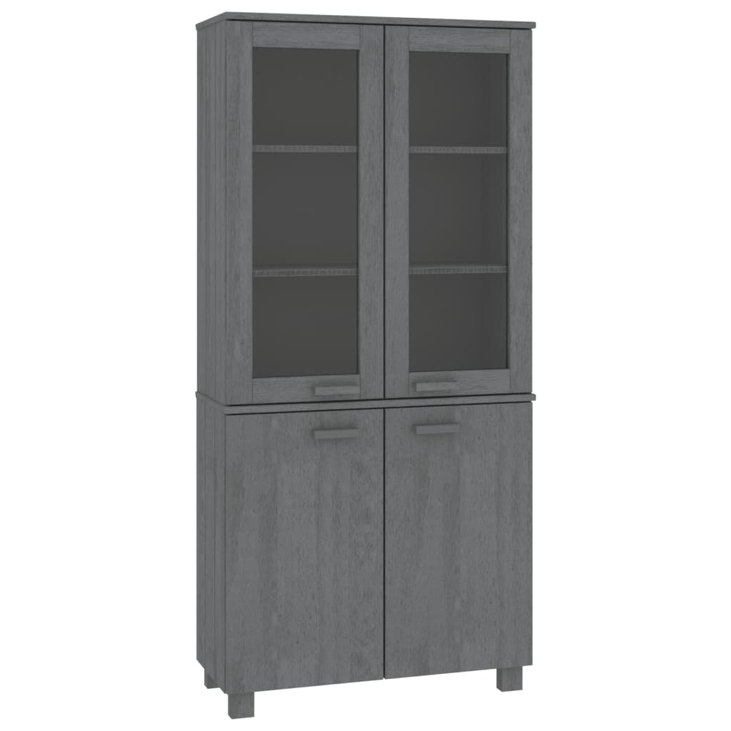 Credenza HAMAR in Legno Massello di Pino Grigio Scuro 3100928