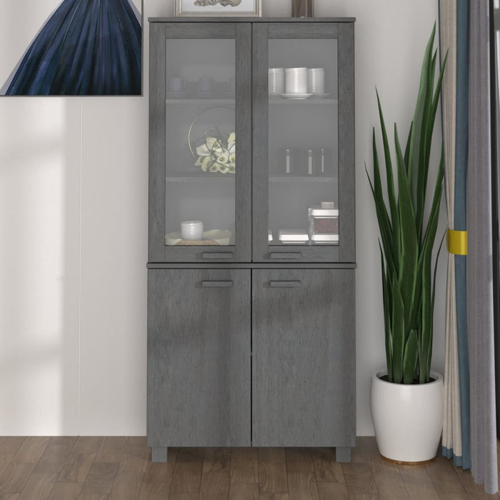 Credenza HAMAR in Legno Massello di Pino Grigio Scuro 3100928