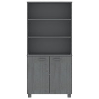 Credenza HAMAR in Legno Massello di Pino Grigio Scuro 3100932