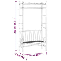 Panca da Giardino con Pergola 116 cm in Bambù 341742