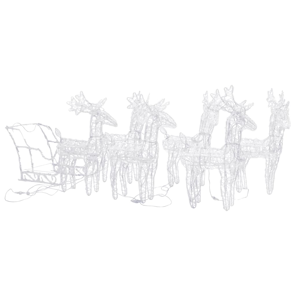 Decorazione Natalizia Renne e Slitta 320 LED Acrilico 3100423