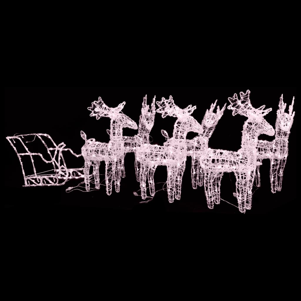 Decorazione Natalizia Renne e Slitta 320 LED Acrilico 3100423