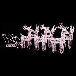 Decorazione Natalizia Renne e Slitta 320 LED Acrilico 3100423