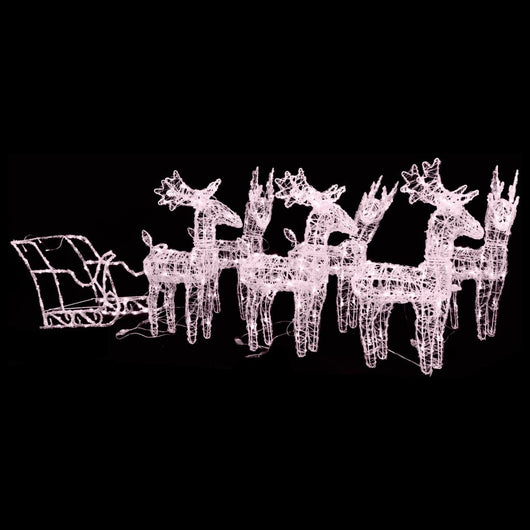 Decorazione Natalizia Renne e Slitta 320 LED Acrilico 3100423