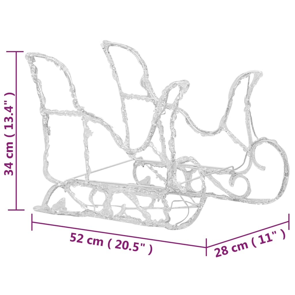 Decorazione Natalizia Renne e Slitta 320 LED Acrilico 3100424