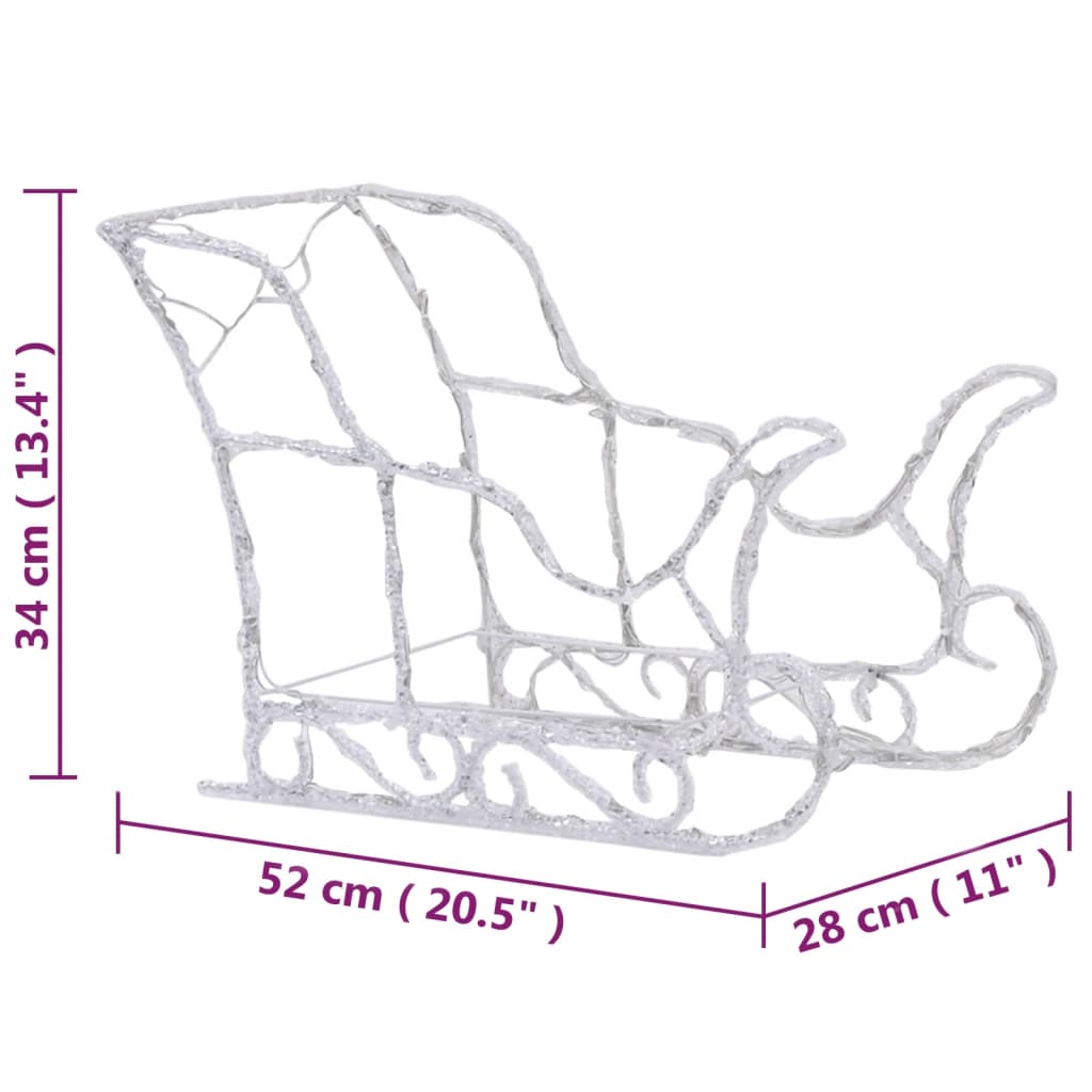 Decorazione Natalizia Renne e Slitta 320 LED Acrilico 3100426