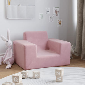 Divano per Bambini Rosa in Morbido Peluche 341814