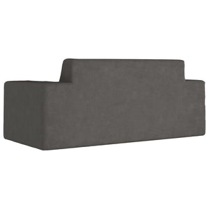 Divano per Bambini a 2 Posti Antracite in Morbido Peluche 341817