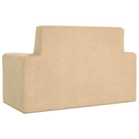 Divano per Bambini a 2 Posti Crema in Morbido Peluche 341842