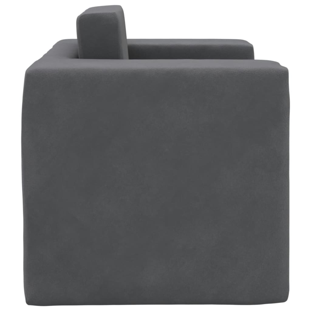 Divano Letto per Bambini Antracite in Morbido Peluche 341847