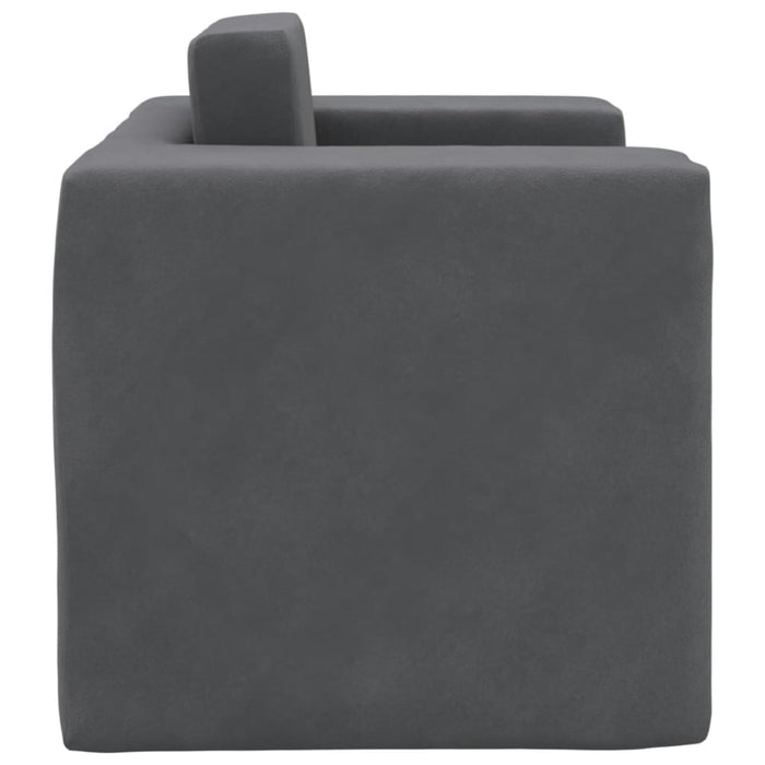 Divano Letto per Bambini Antracite in Morbido Peluche 341847