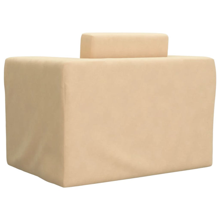 Divano per Bambini Crema in Morbido Peluche